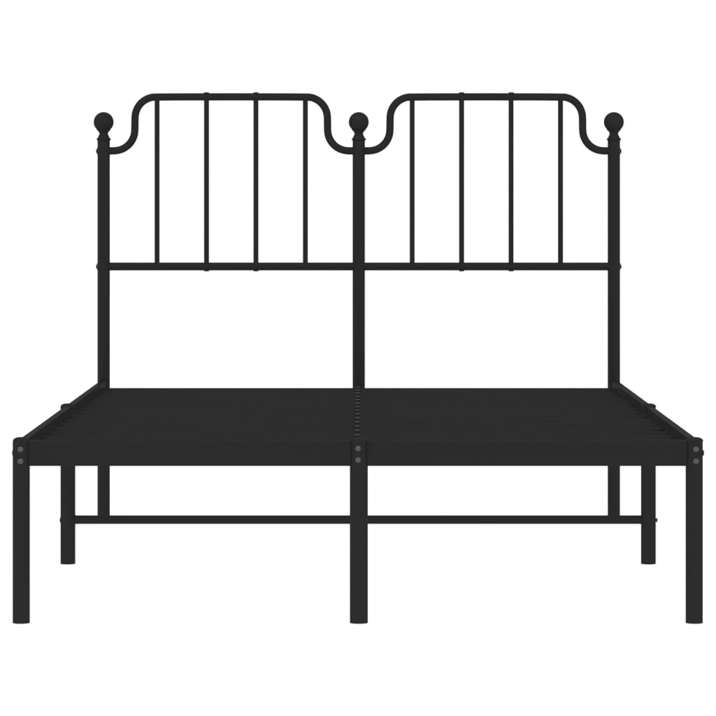Sengeramme i metall med sengegavl svart 120x200 cm