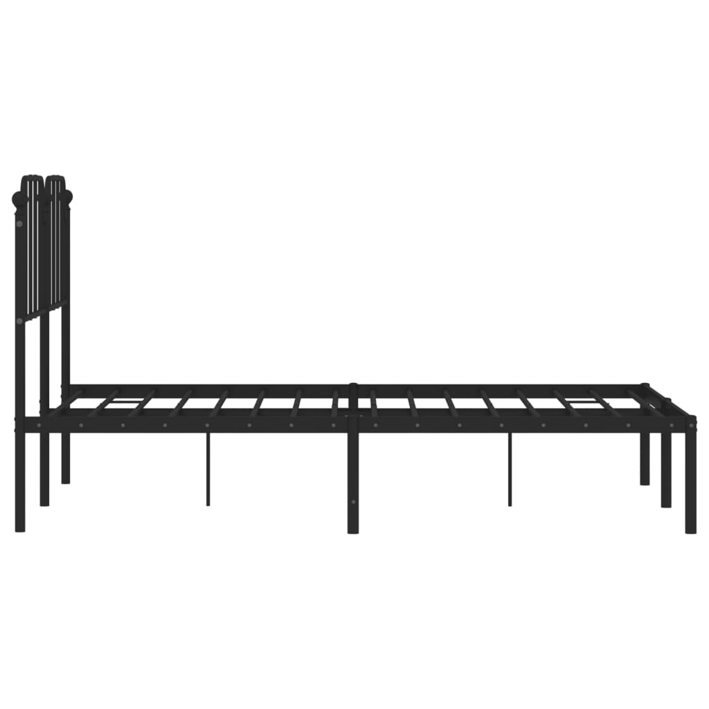 Sengeramme i metall med sengegavl svart 120x200 cm