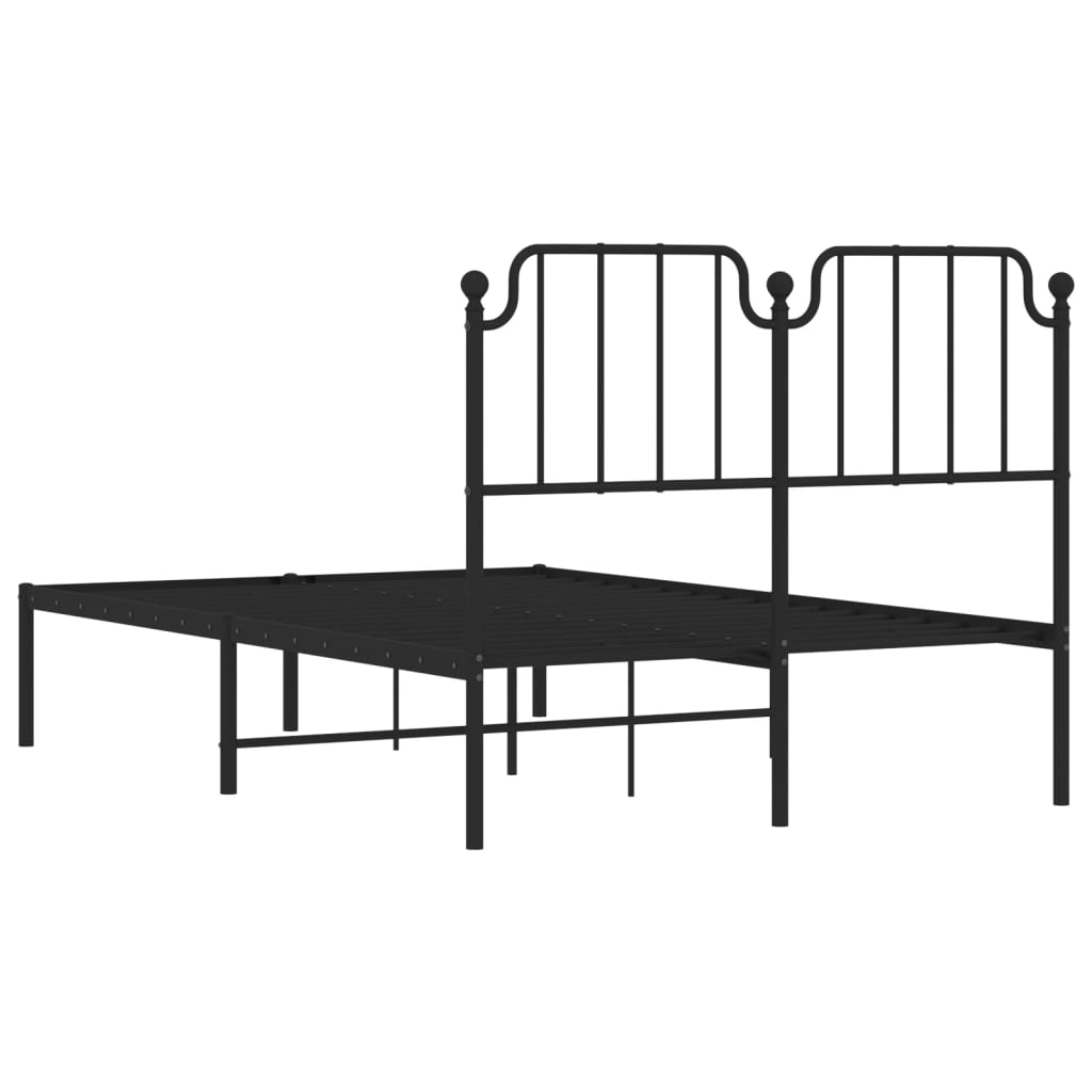 Sengeramme i metall med sengegavl svart 120x200 cm
