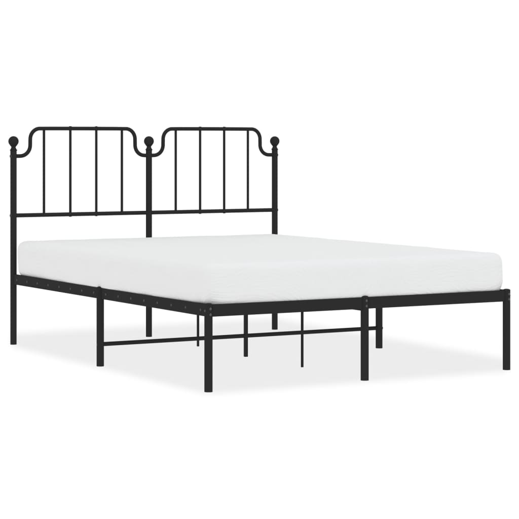 Sengeramme i metall med hodegavl svart 135x190 cm