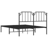 Sengeramme i metall med hodegavl svart 140x190 cm