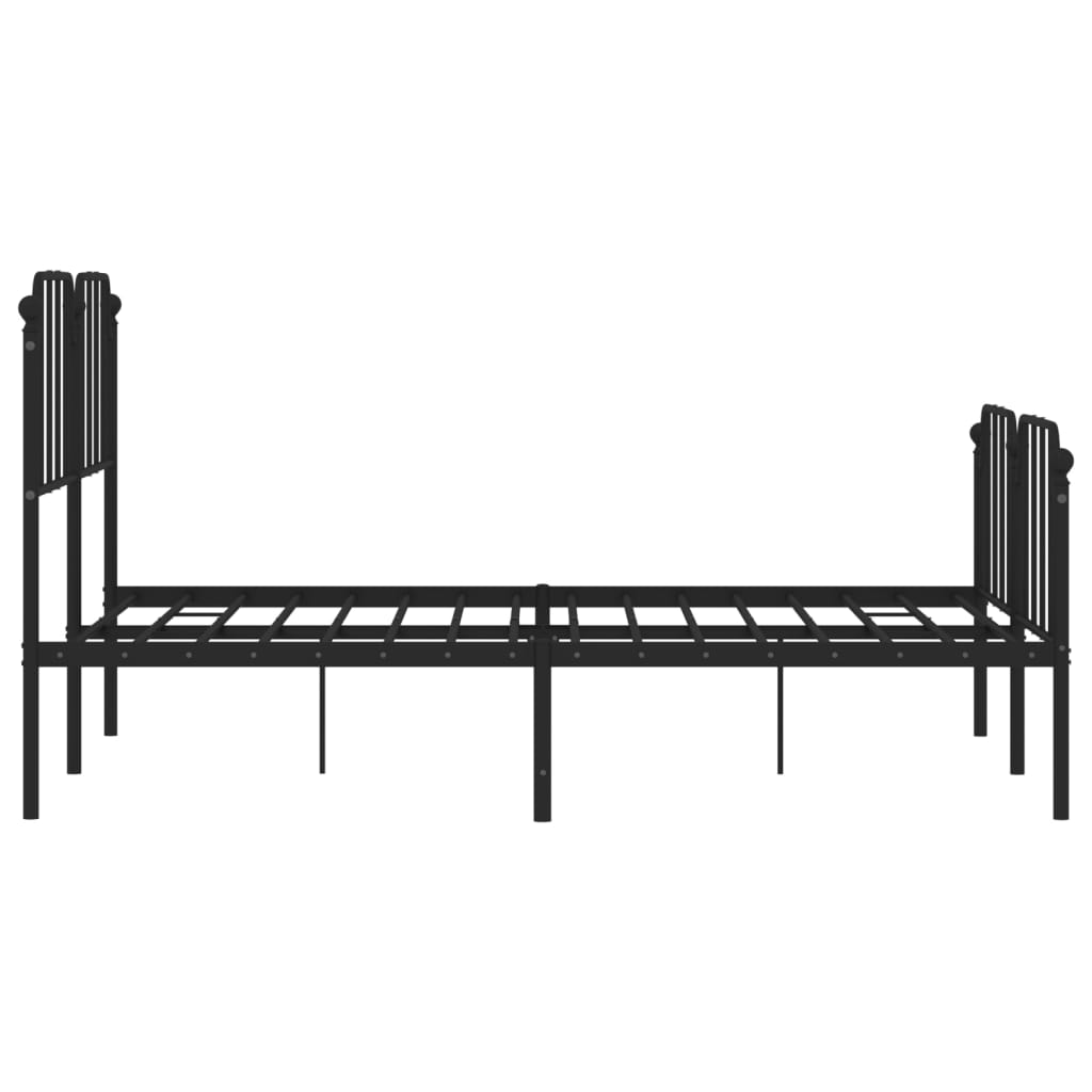 Sengeramme i metall med hode- og fotgavl svart 140x190 cm