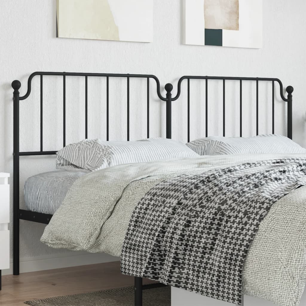 Utskiftbar sengegavl i metall svart 193 cm