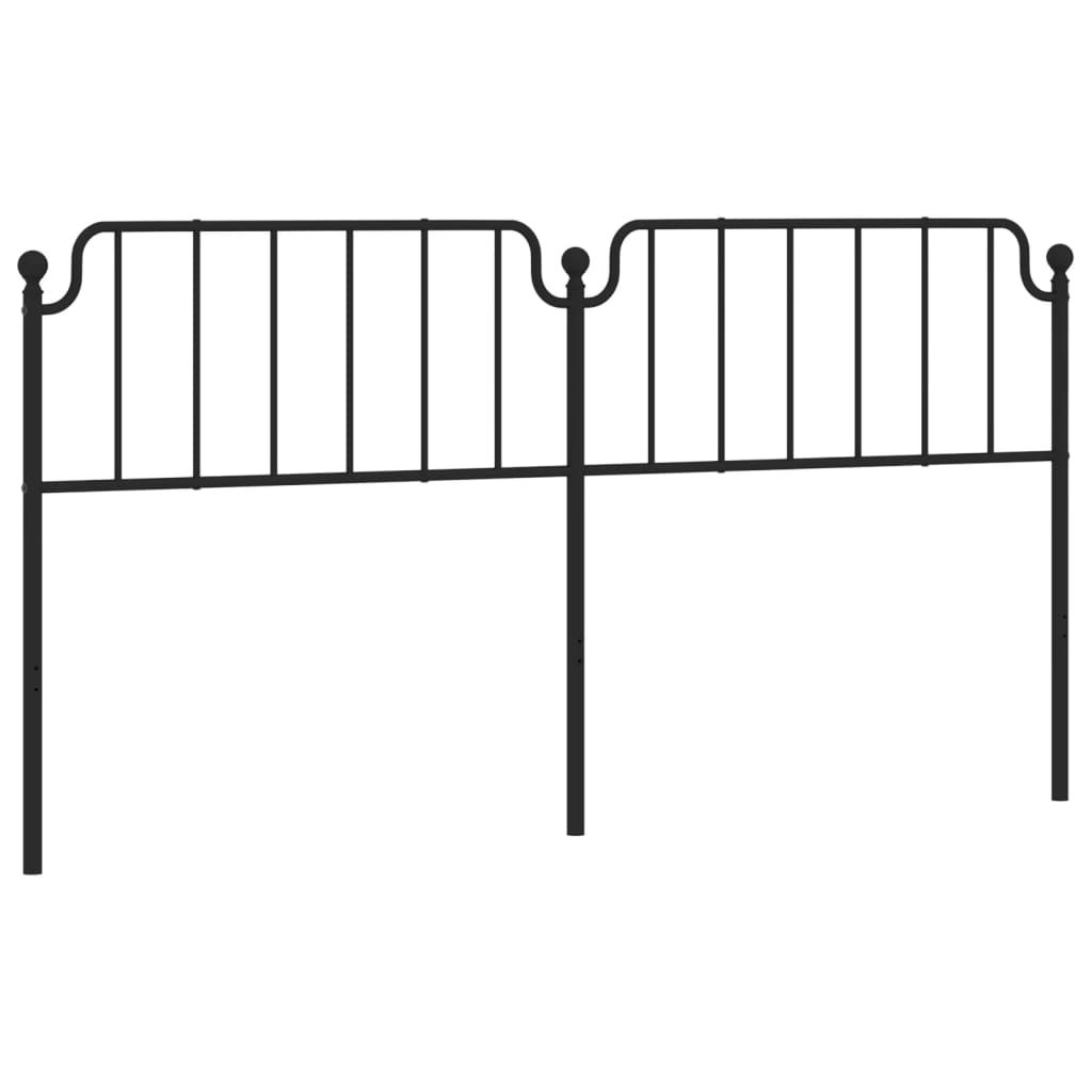 Utskiftbar sengegavl i metall svart 200 cm