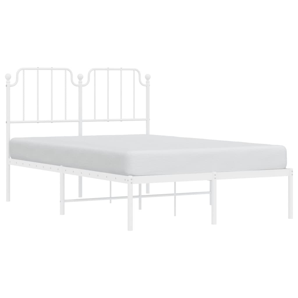 Sengeramme i metall med hodegavl hvit 120x190 cm