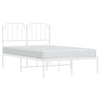 Sengeramme i metall med hodegavl hvit 120x190 cm