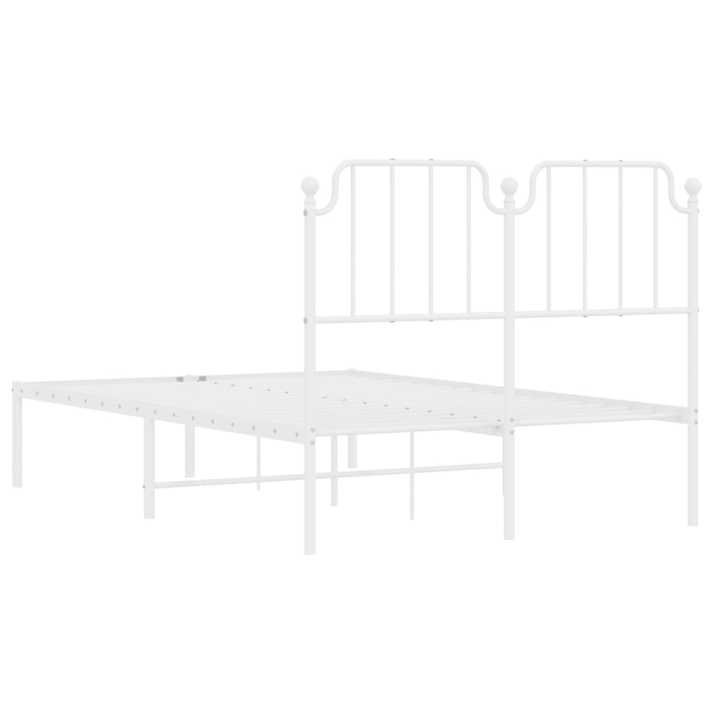 Sengeramme i metall med hodegavl hvit 120x190 cm