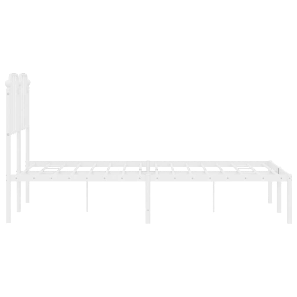 Sengeramme i metall med hodegavl hvit 120x200 cm