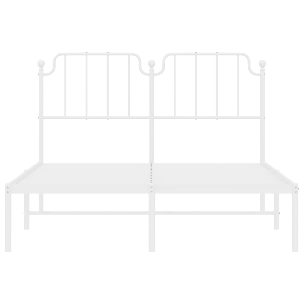 Sengeramme i metall med hodegavl hvit 140x190 cm