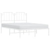 Sengeramme i metall med sengegavl hvit 150x200 cm