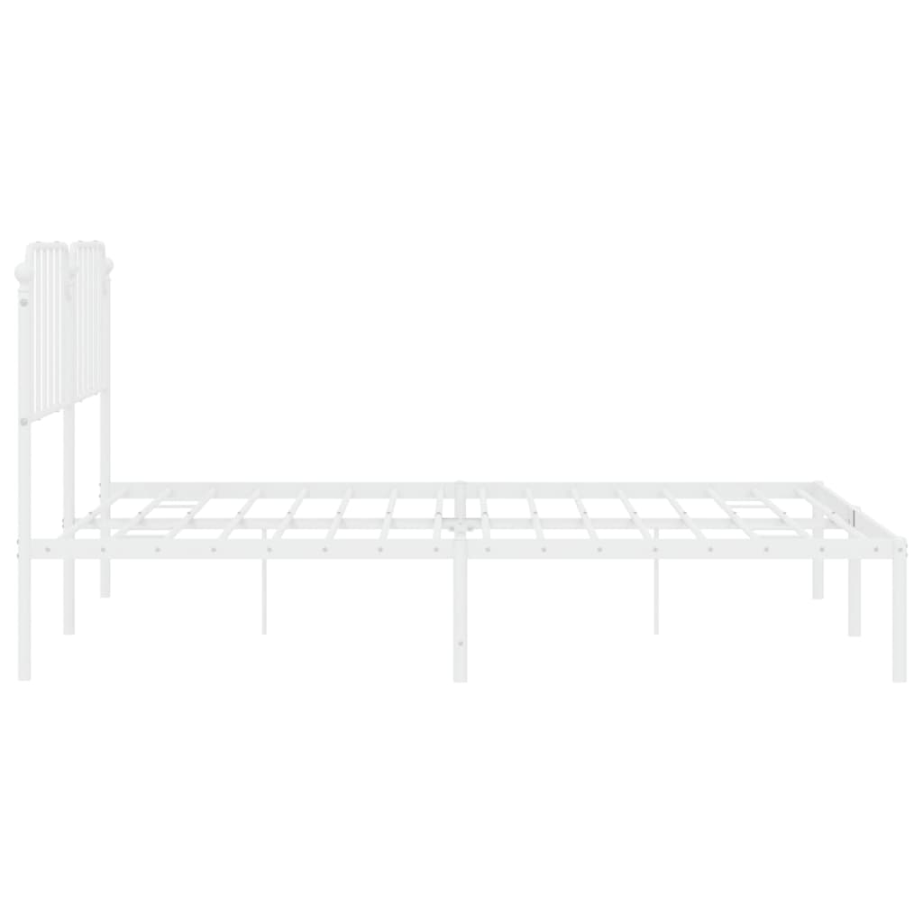 Sengeramme i metall med sengegavl hvit 160x200 cm