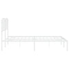 Sengeramme i metall med sengegavl hvit 160x200 cm