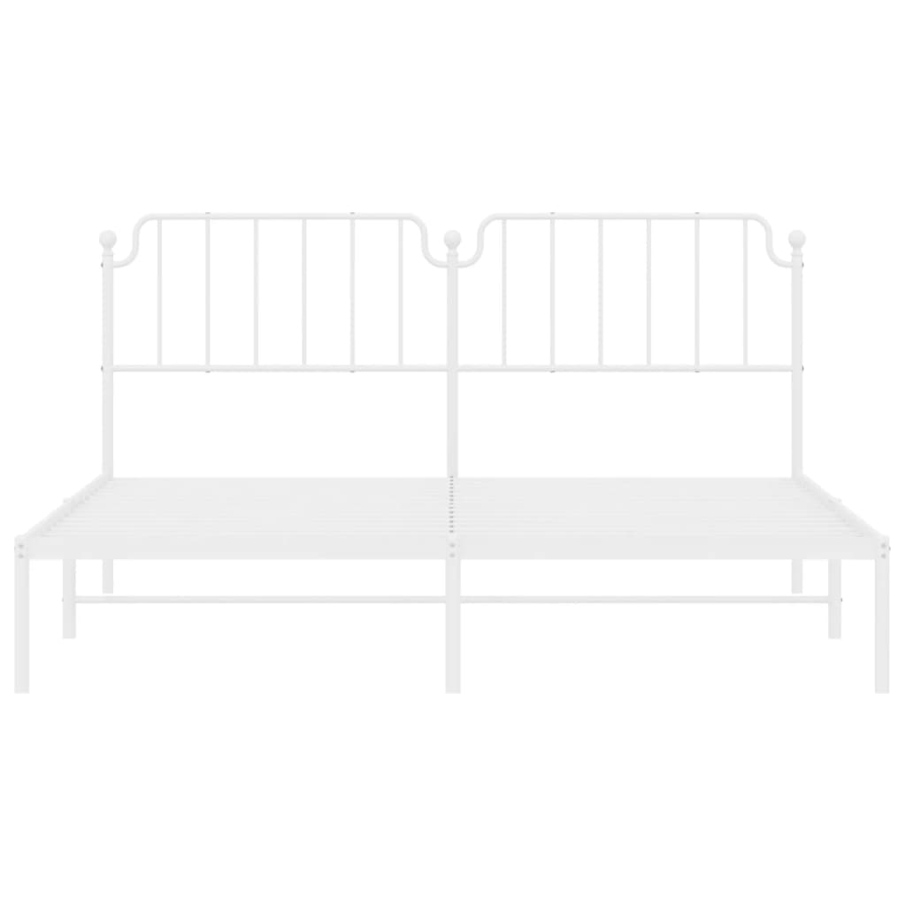 Sengeramme i metall med sengegavl hvit 180x200 cm