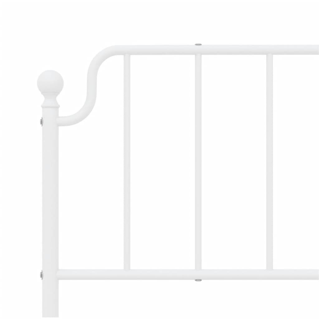 Sengeramme i metall med sengegavl hvit 180x200 cm