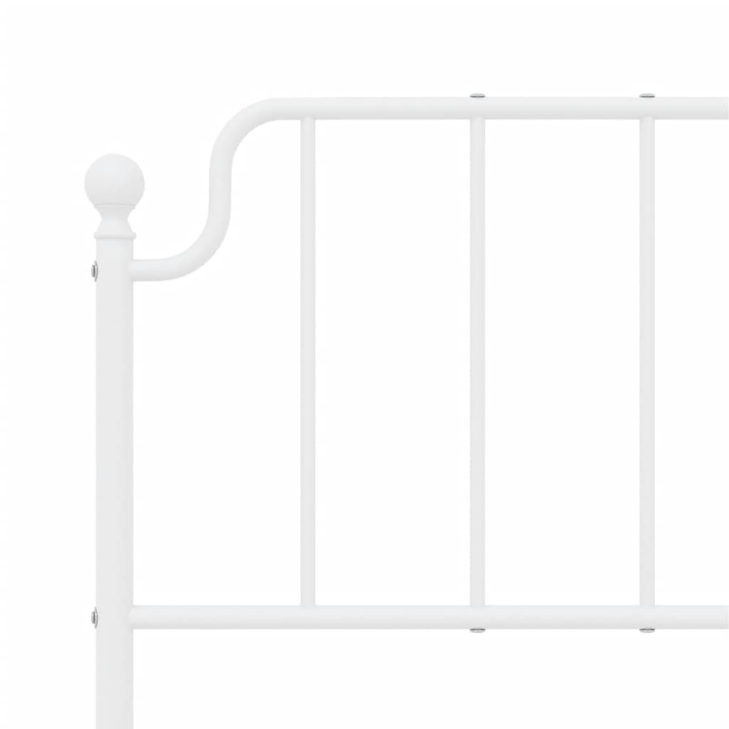 Sengeramme i metall med hode- og fotgavl hvit 135x190 cm