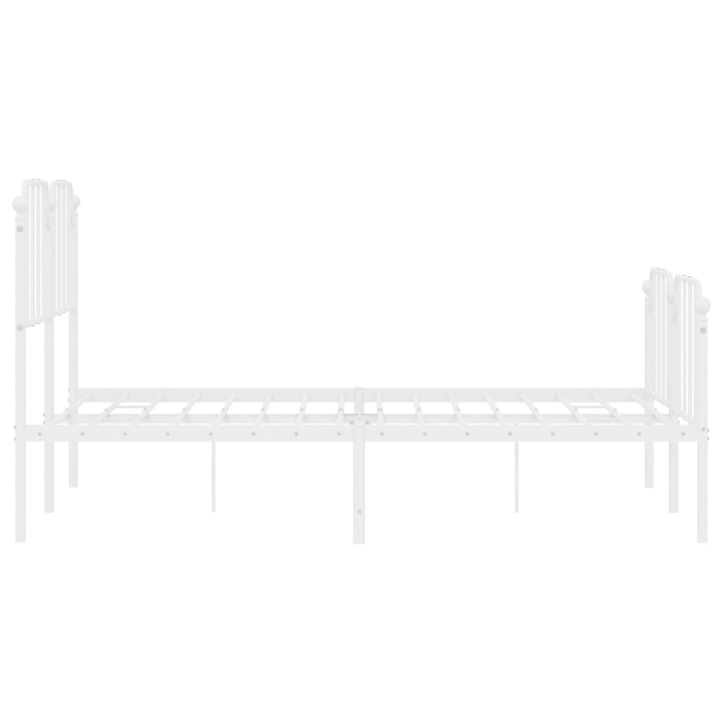 Sengeramme i metall med hode- og fotgavl hvit 140x190 cm