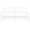 Sengeramme i metall med hode- og fotgavl hvit 200x200 cm