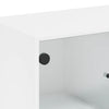Sideskap med glassdører hvit 68x37x75,5 cm