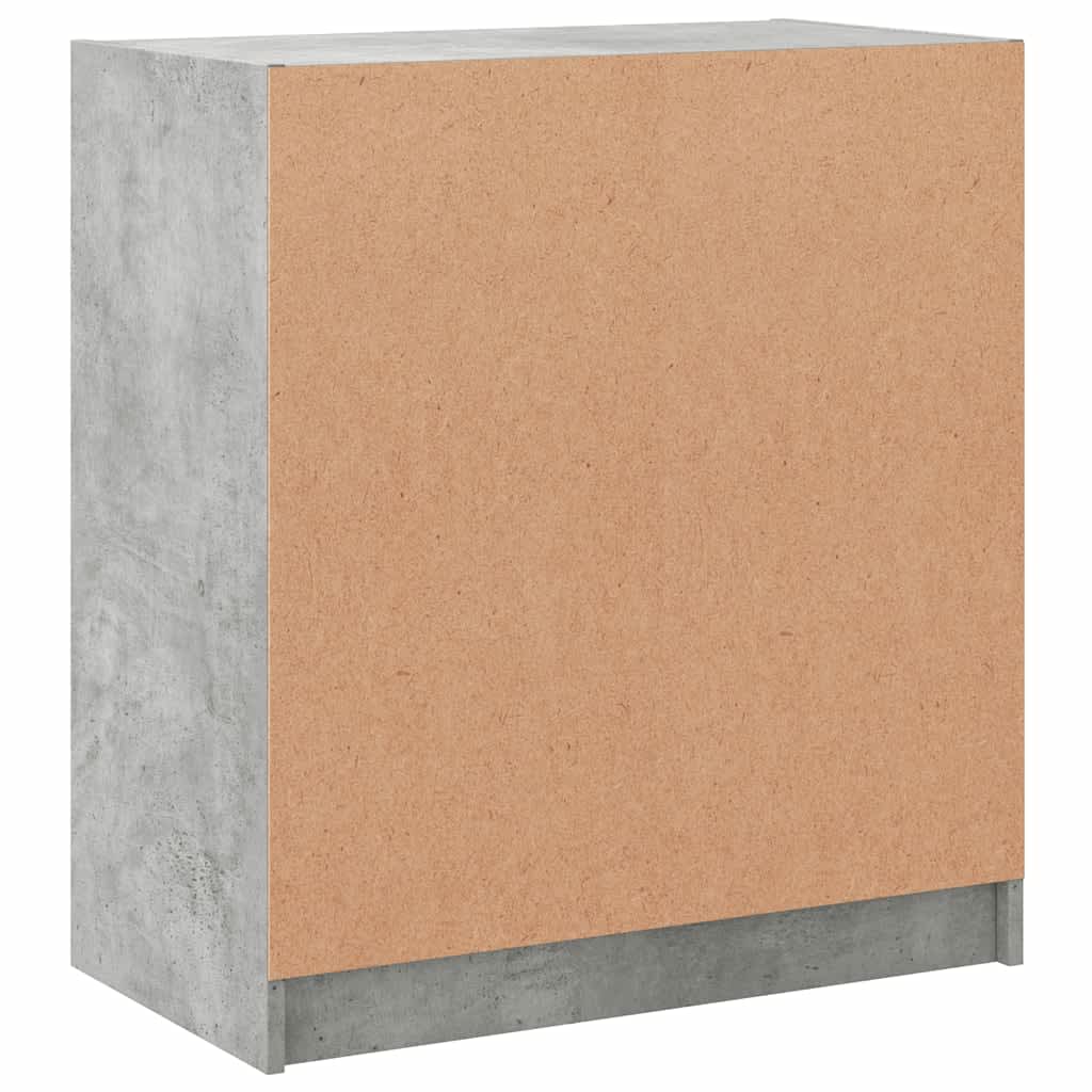 Sideskap med glassdører betonggrå 68x37x75,5 cm