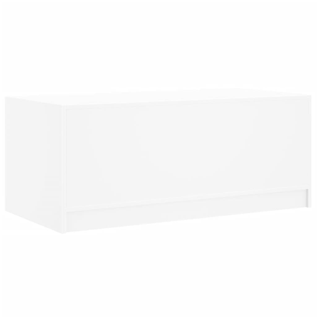 Salongbord med glassdører hvit 102x50x42 cm