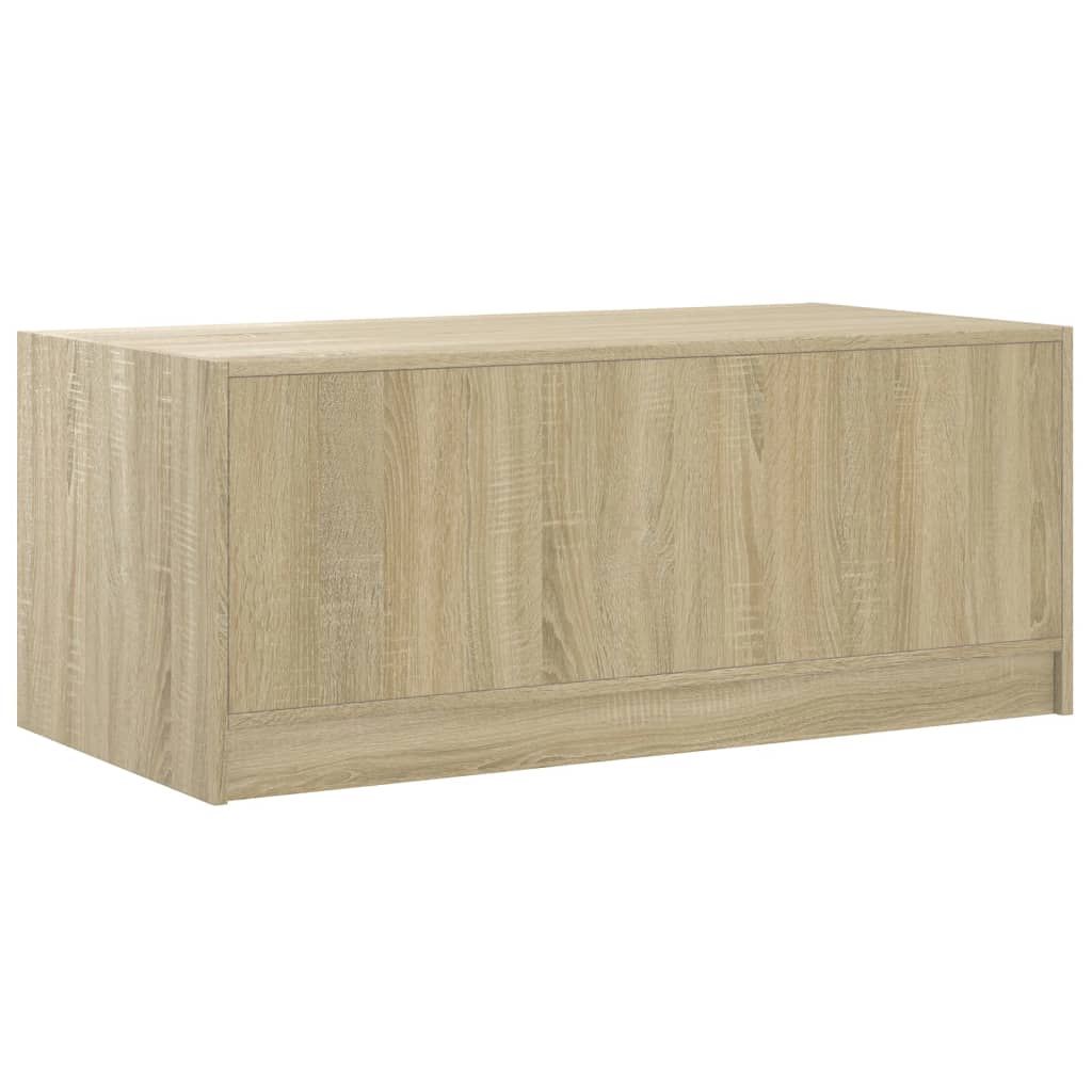 Salongbord med glassdører sonoma eik 102x50x42 cm