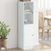 Highboard med glassdører hvit 35x37x142 cm