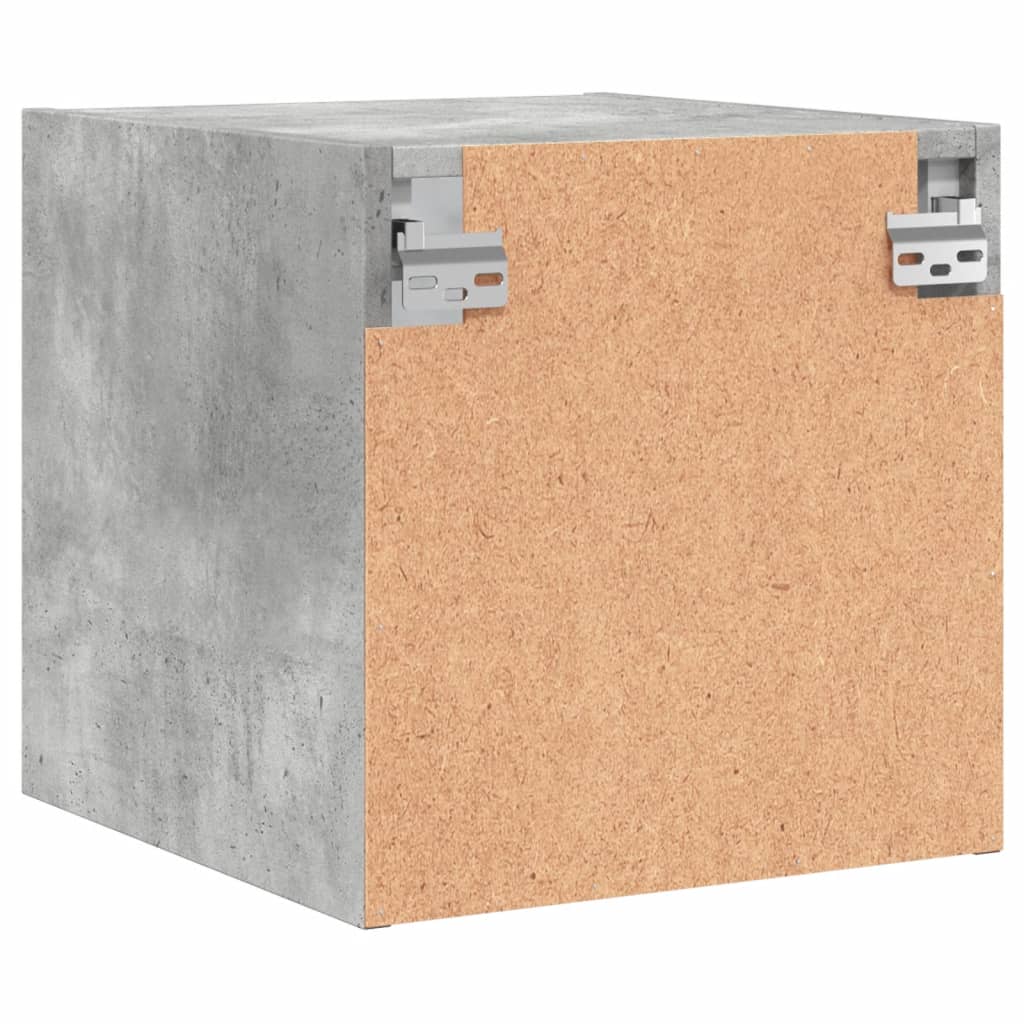 Nattbord med glassdører 2 stk betonggrå 35x37x35 cm