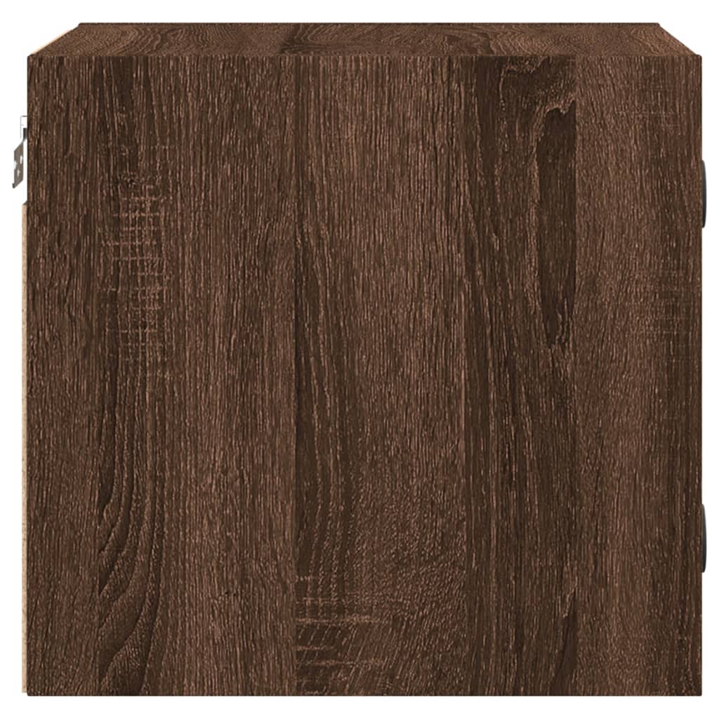 Nattskap med glassdører brun eik 35x37x35 cm