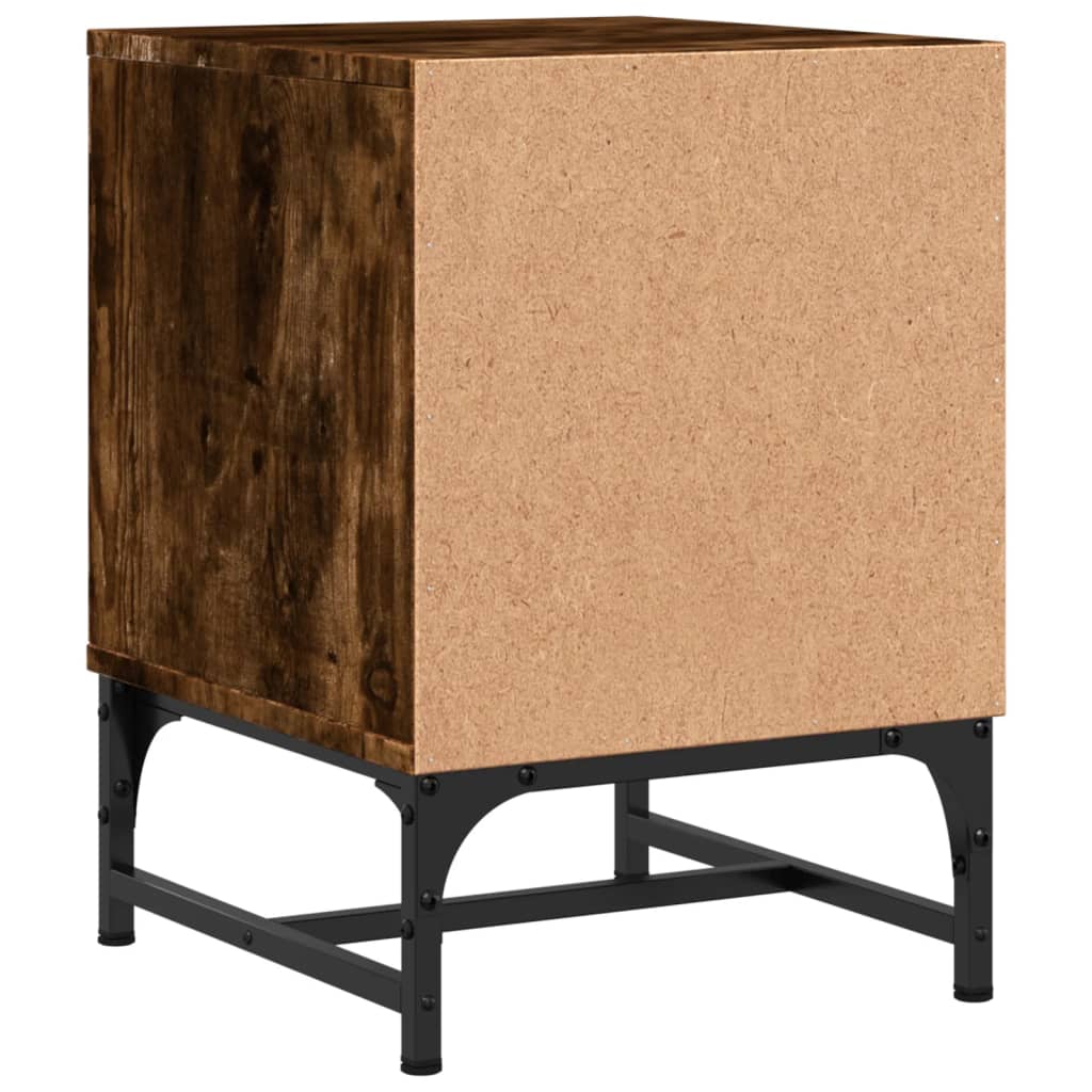 Nattbord med glassdører 2 stk røkt eik 35x37x50 cm