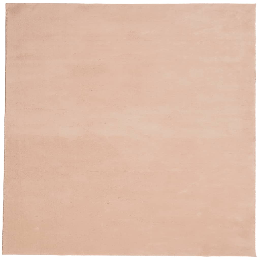 Teppe HUARTE kort luv mykt og vaskbart blush 160x160 cm