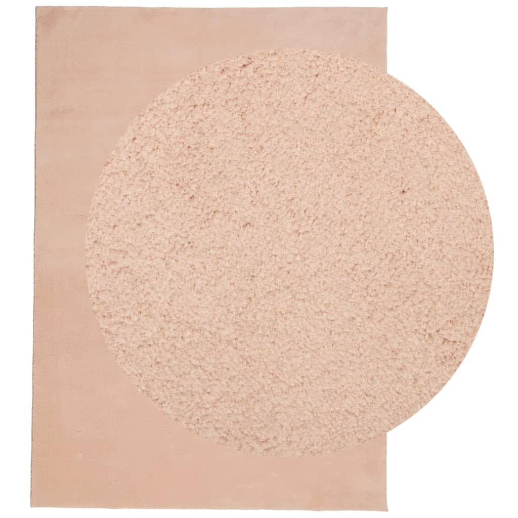 Teppe HUARTE kort luv mykt og vaskbart blush 160x230 cm