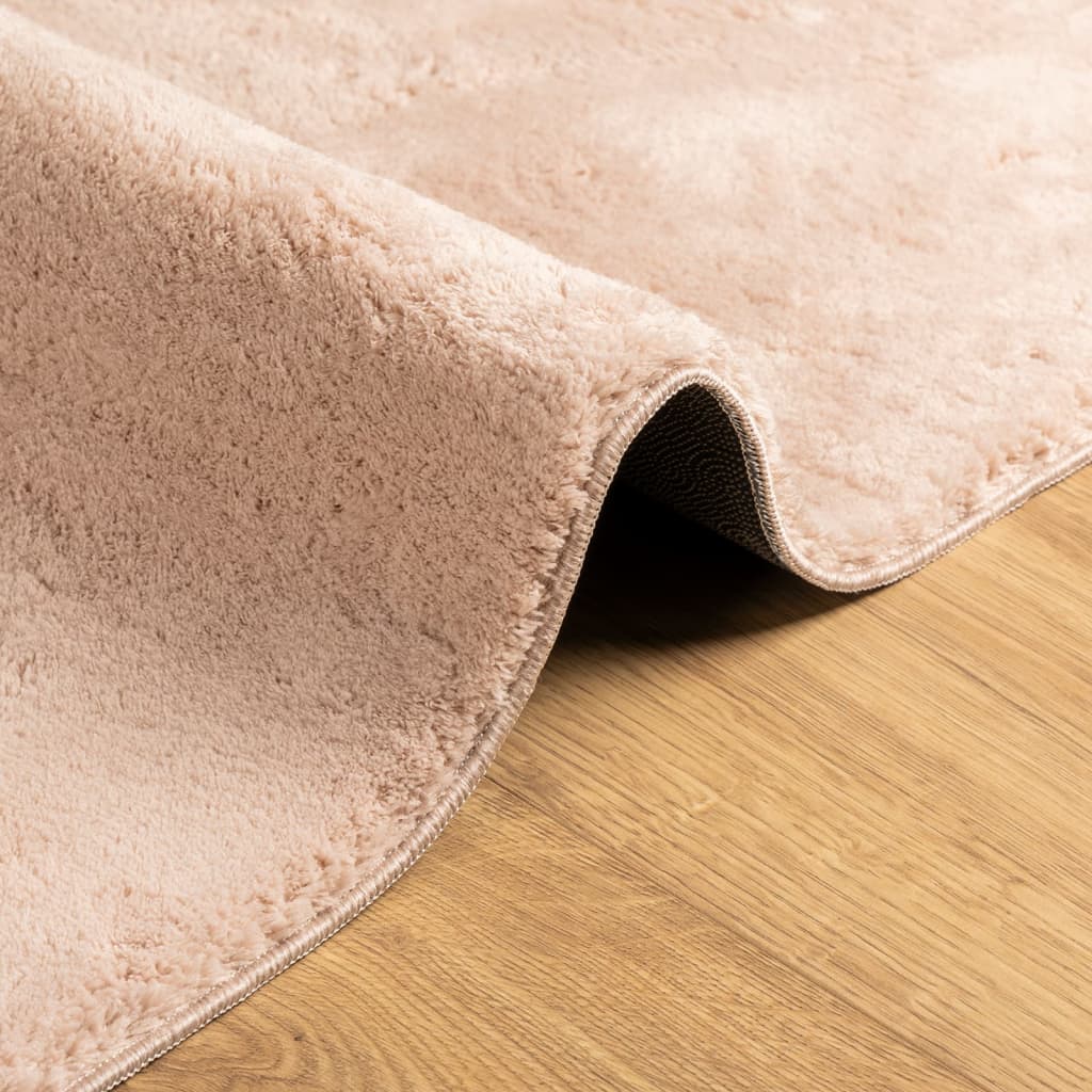 Teppe HUARTE kort luv mykt og vaskbart blush 160x230 cm