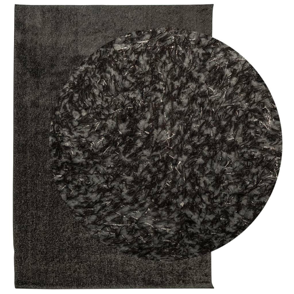 Teppe ISTAN lang luv skinnende utseende antrasitt 120x170 cm