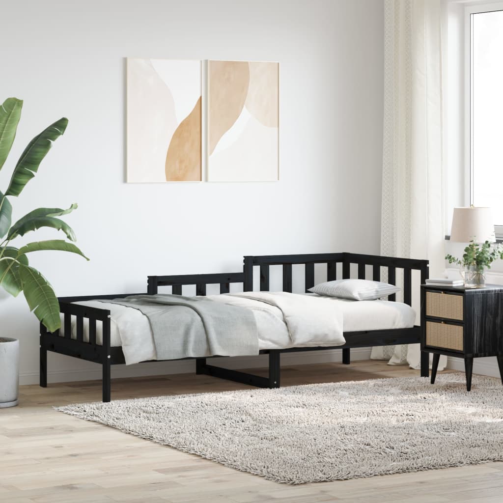 Dagseng svart 80x200 cm heltre furu