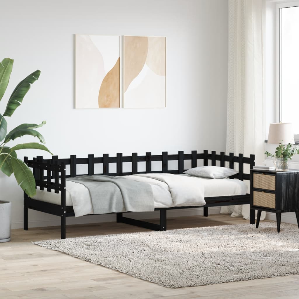 Dagseng svart 90x200 cm heltre furu