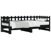 Uttrekkbar dagseng svart 2x(80x200) cm heltre furu
