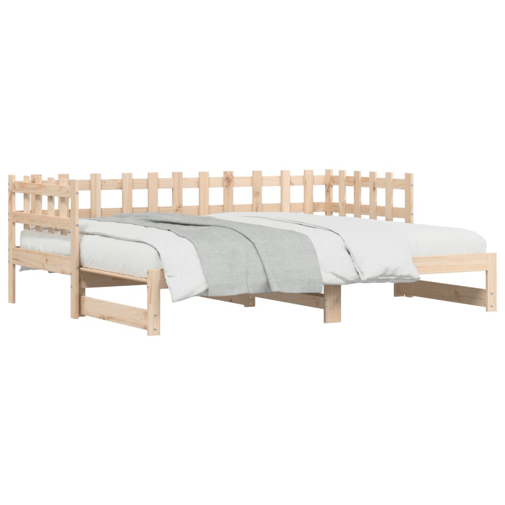 Uttrekkbar dagseng 2x(90x190) cm heltre furu