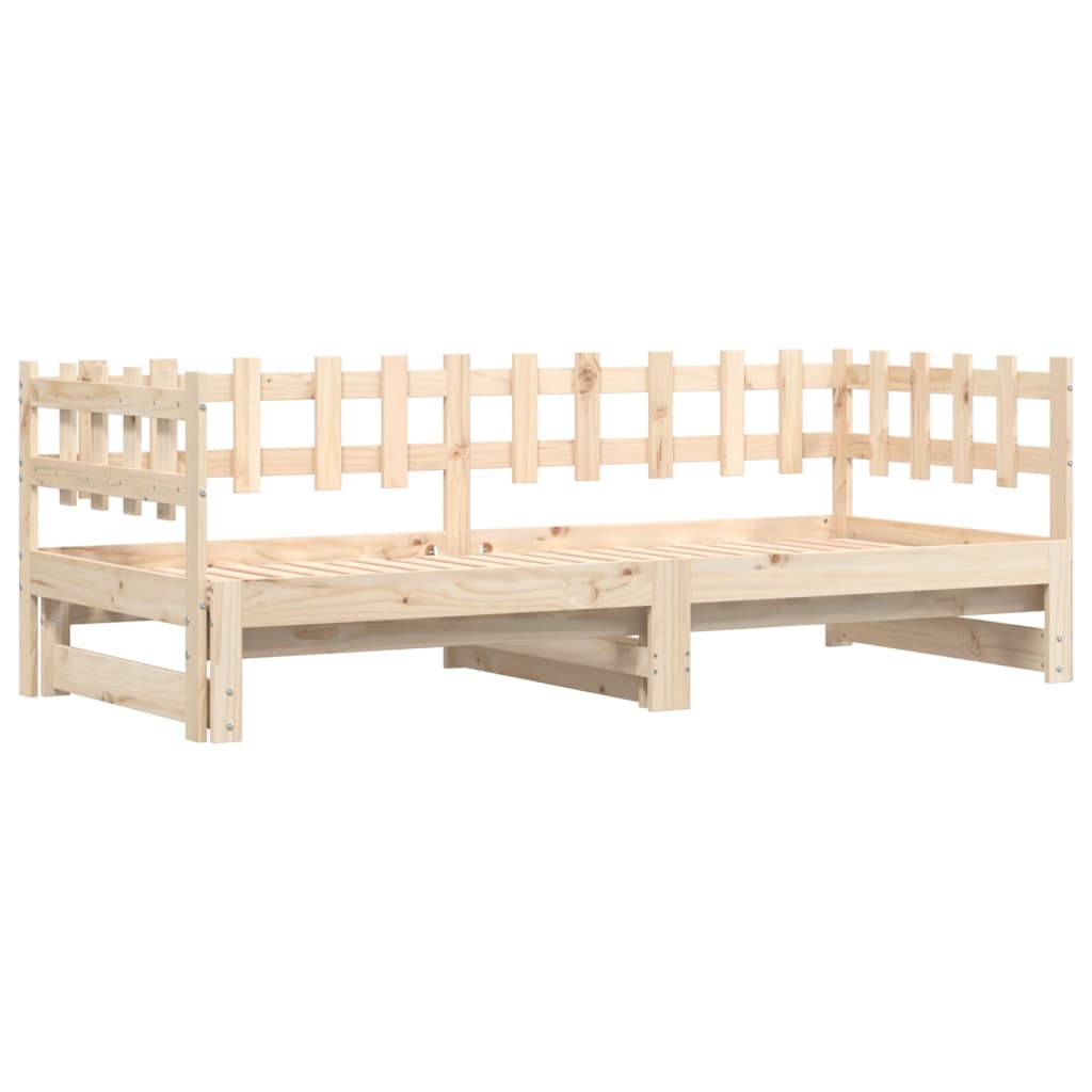 Uttrekkbar dagseng 2x(90x190) cm heltre furu