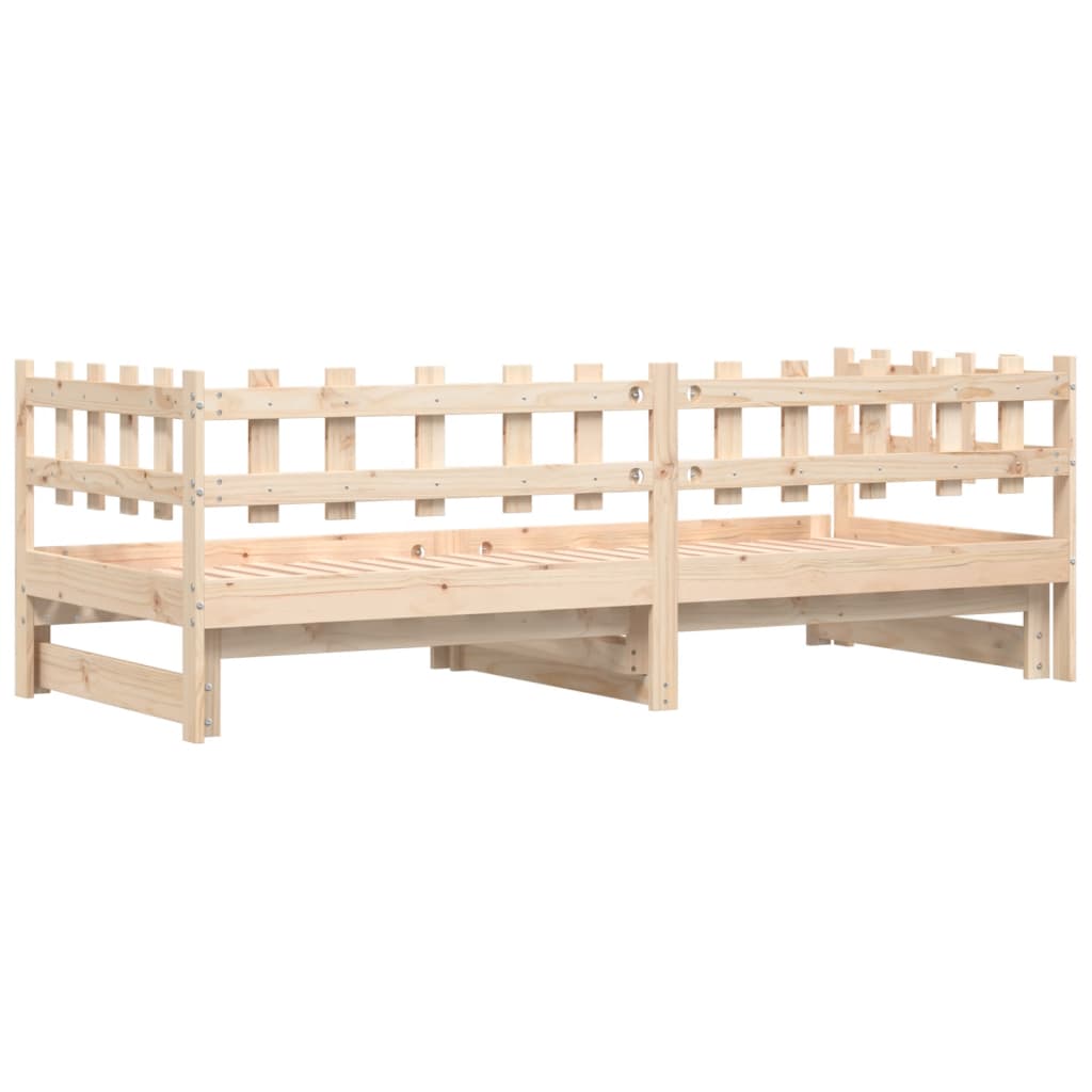 Uttrekkbar dagseng 2x(90x190) cm heltre furu