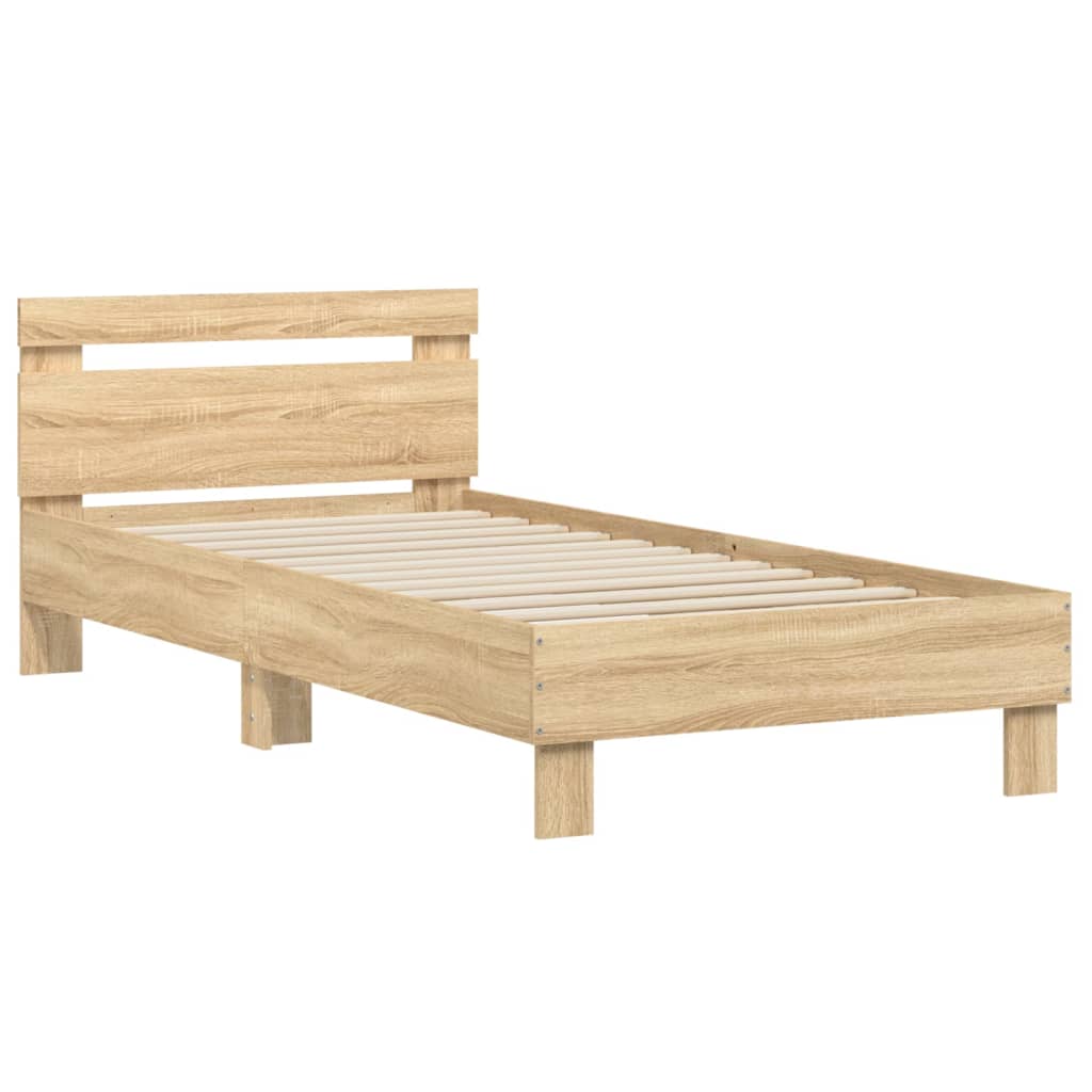 Sengeramme uten madrass med hodegavl sonoma eik 90x190 cm