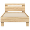 Sengeramme uten madrass med hodegavl sonoma eik 90x190 cm