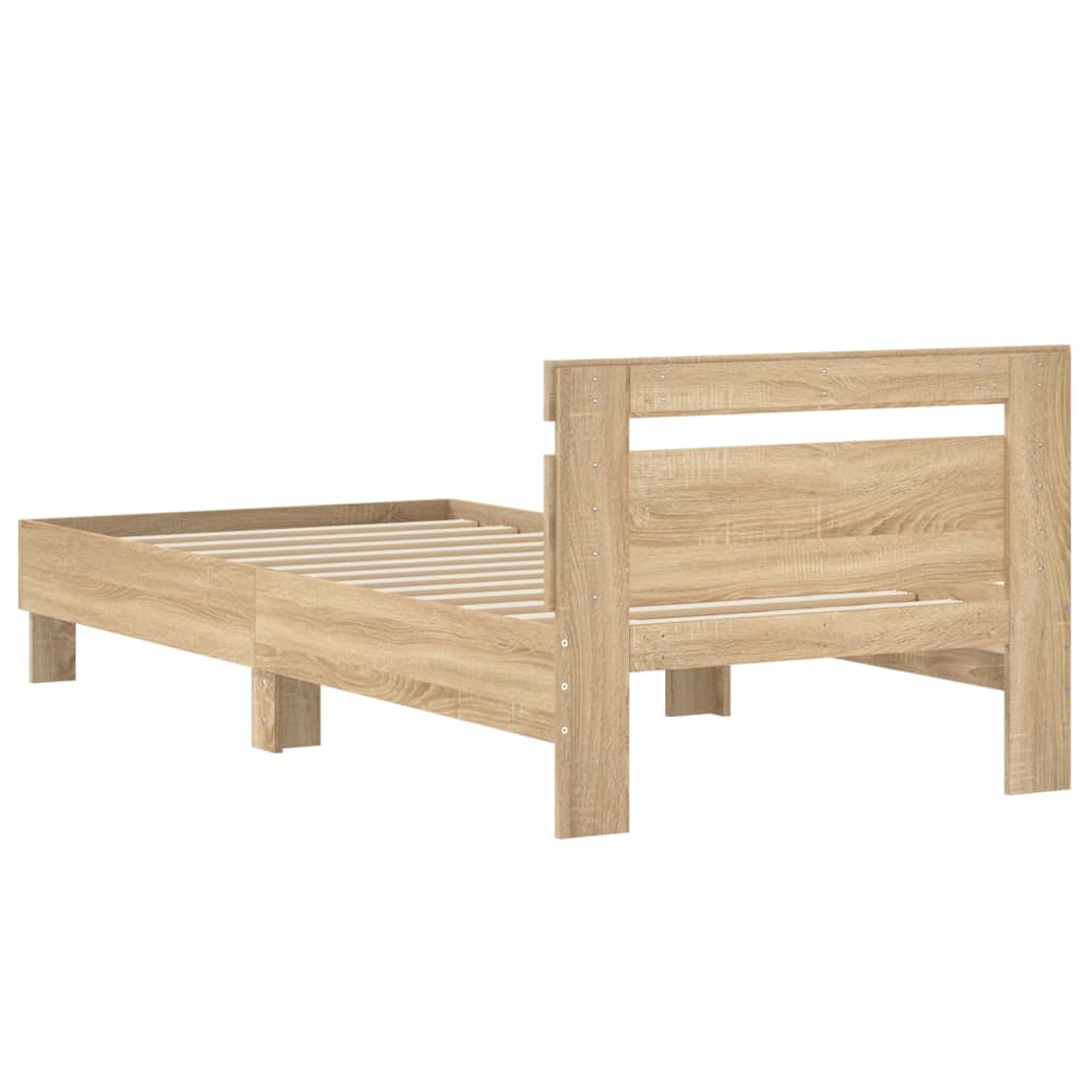 Sengeramme uten madrass med hodegavl sonoma eik 90x190 cm