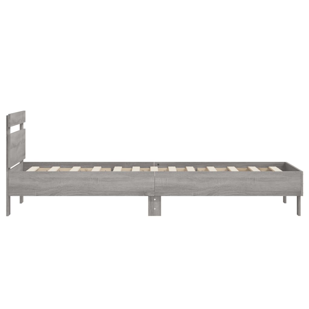 Sengeramme med hodegavl grå sonoma 75x190 cm konstruert tre