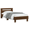 Sengeramme uten madrass med hodegavl brun eik 75x190 cm