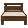 Sengeramme uten madrass med hodegavl brun eik 75x190 cm