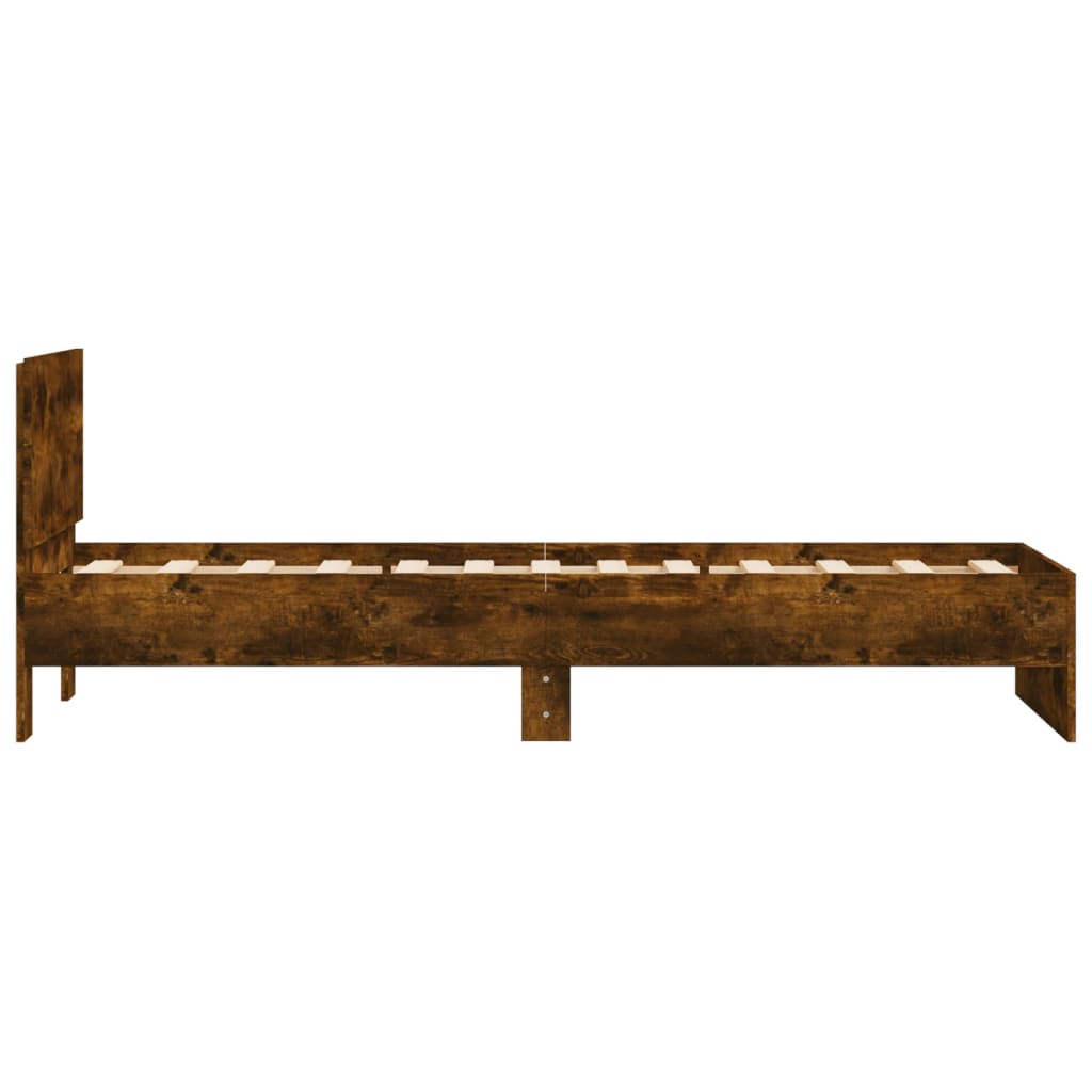 Sengeramme med hodegavl røkt eik 90x190 cm konstruert tre
