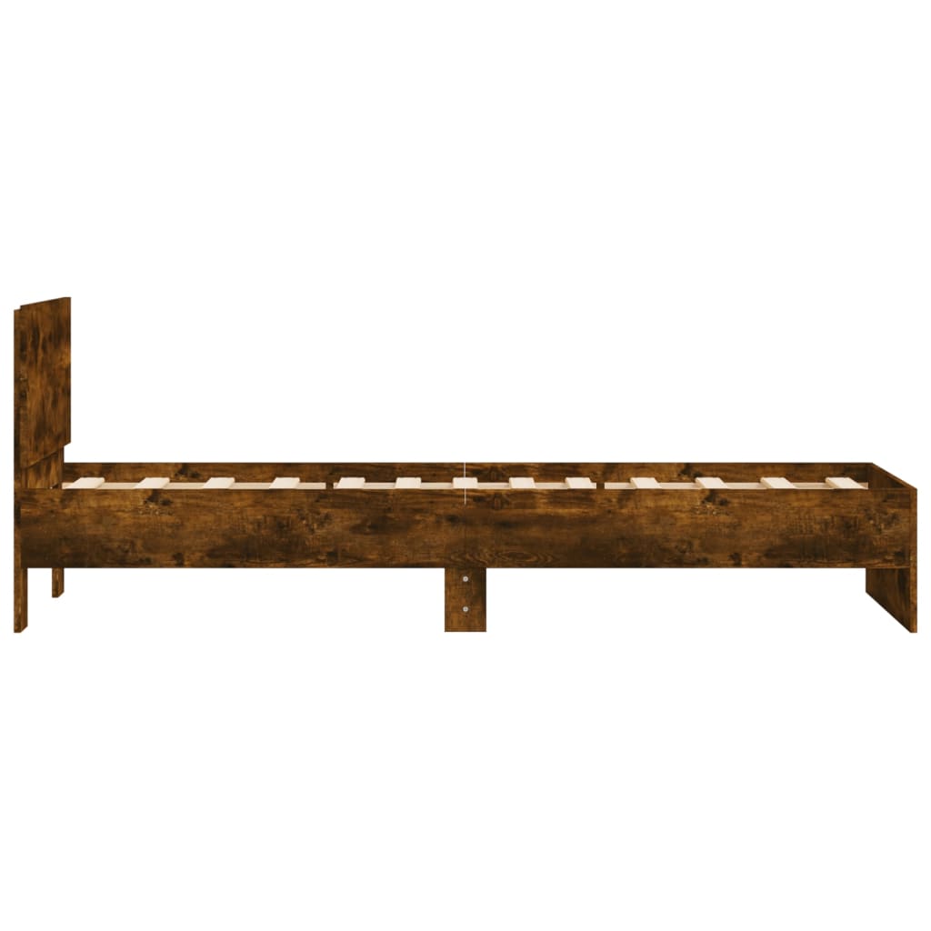 Sengeramme med hodegavl røkt eik 75x190 cm konstruert tre