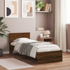 Sengeramme uten madrass med hodegavl brun eik 75x190 cm