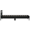 Sengeramme med hodegavl og LED-lys svart 100x200 cm
