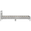 Sengeramme med hodegavl og LED-lys betonggrå 100x200 cm